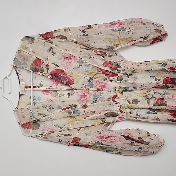 Rare Zimmermann Mischief Ladder Floral Silk Midi Handkerchief Floral Dress AS IS - Picture 5 of 13